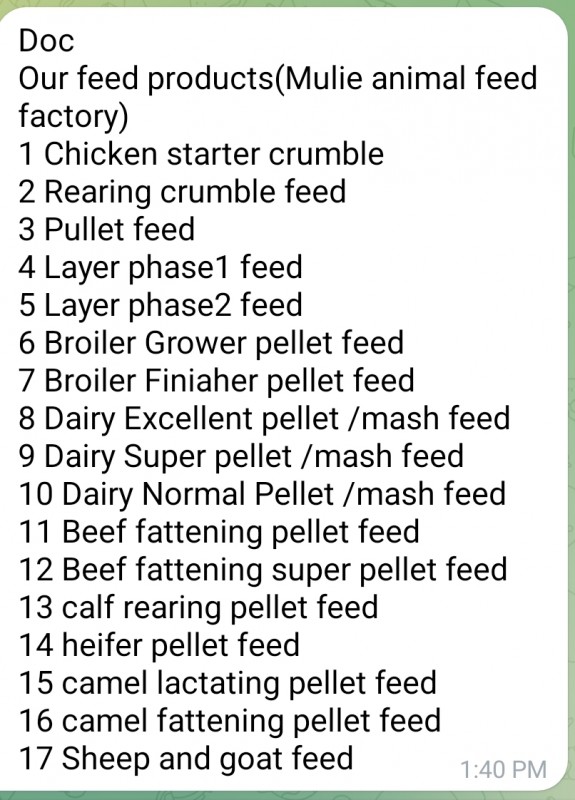 Forage/Animal Food from Ethiopia