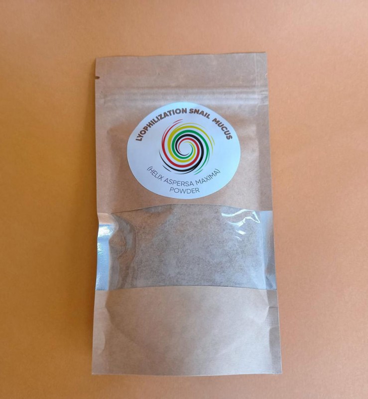 Lyophilization snail mucus powder from Ghana