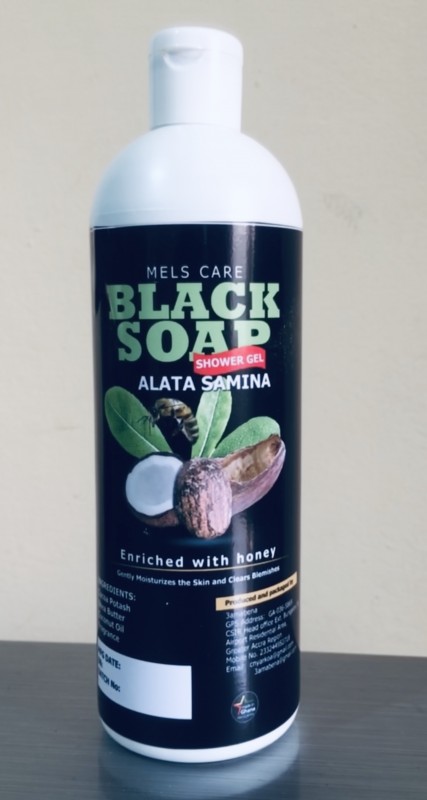 Mels Care Black Soap Shower Gel (Alata Samina) from Ghana