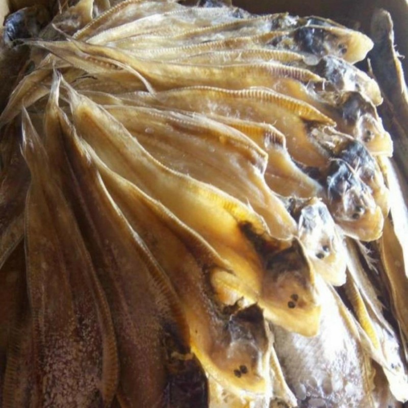 Dried salted fish labeled Lendra from Indonesia