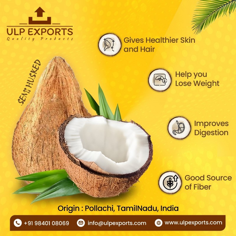 SEMI HUSKED COCONUT from India
