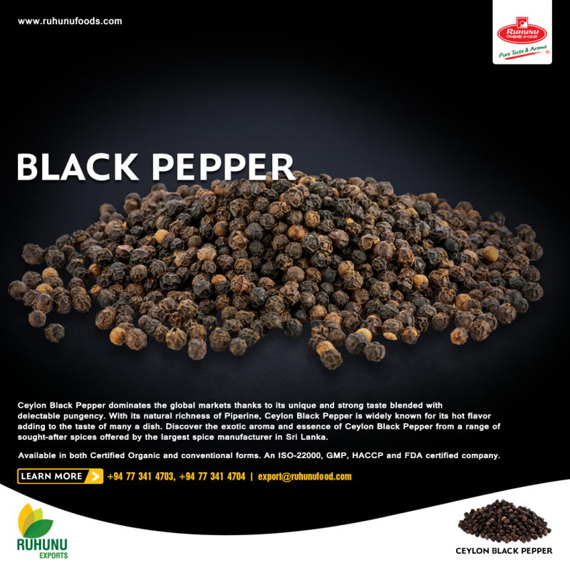 Ceylon Black Pepper - Whole from Sri Lanka