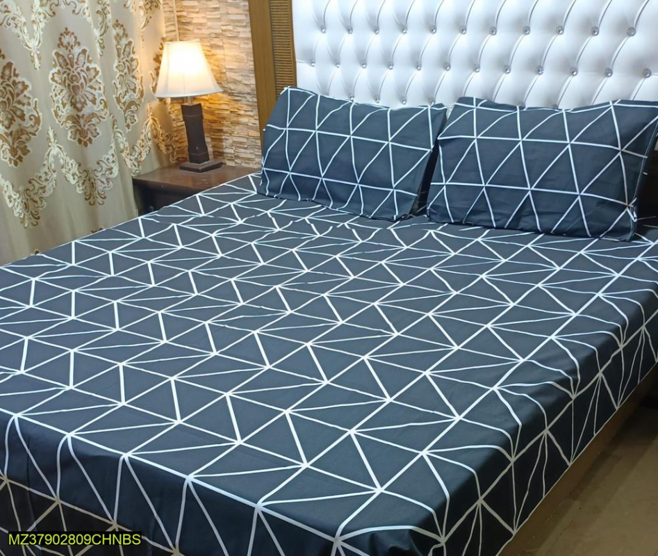 3 PCs Cotton Printed Double Brand  BedSheet from Pakistan