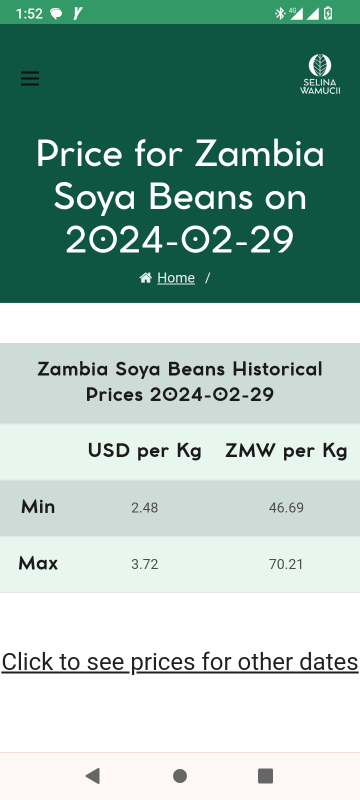 Soybeans from Zambia from Zambia