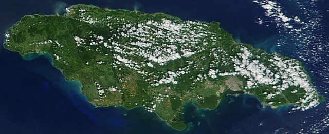 Satellite image of Jamaica, November 2001: Credit, Wikimedia Commons Jamaica implements agricultural measures against expected drought
